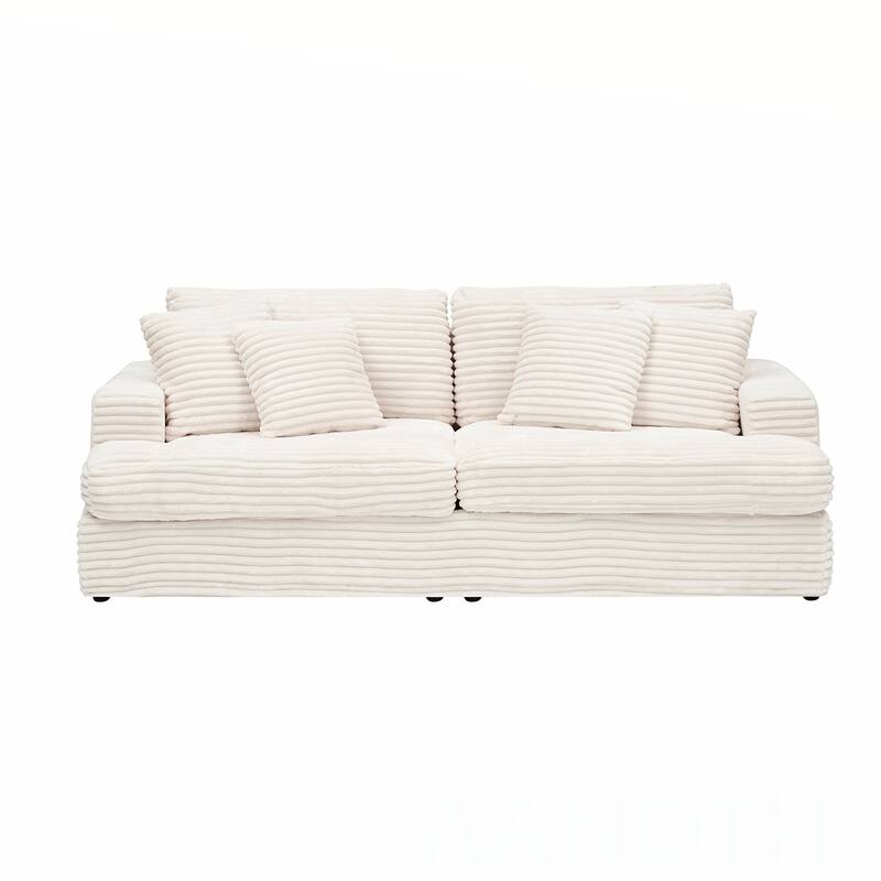 3-Seat corduroy Sofe With 4 Pillows