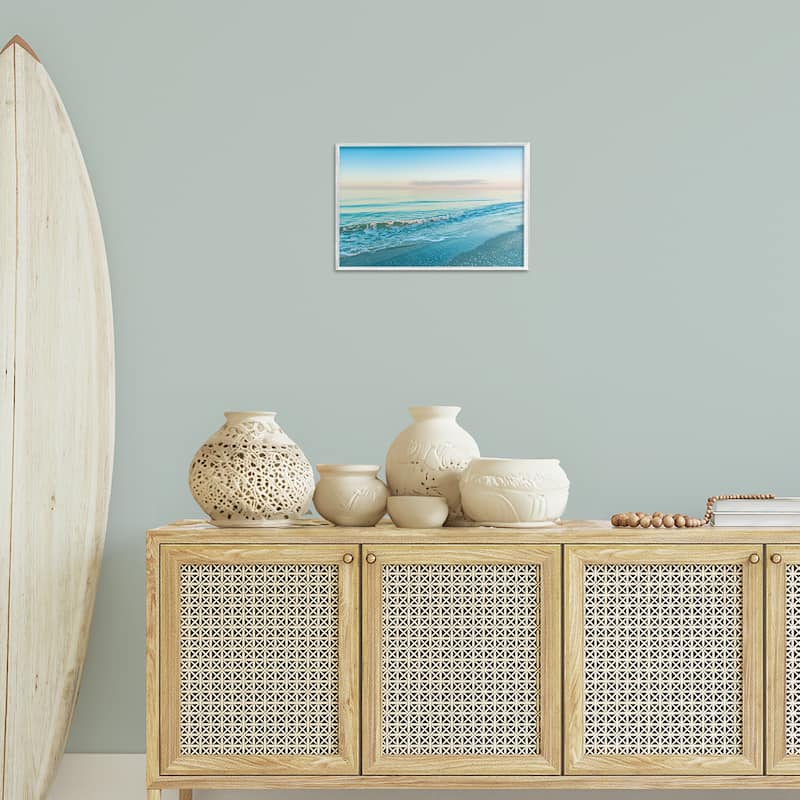 Stupell Serene Waves at Sunrise Framed Giclee Art Design By Mary Lou Johnson