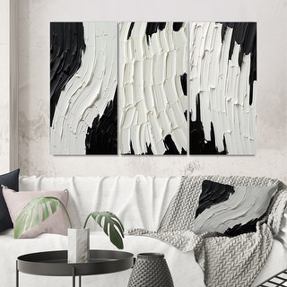 Designart "Momentary Spirit Black And White Abstract II" Abstract ...