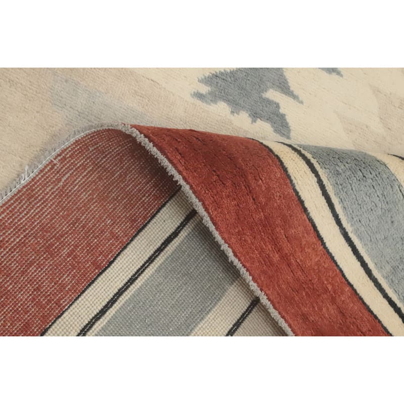 Geometric Gabbeh Vegetable Dye Area Rug Handmade Wool Carpet - 11' 10'' X 9' 0''