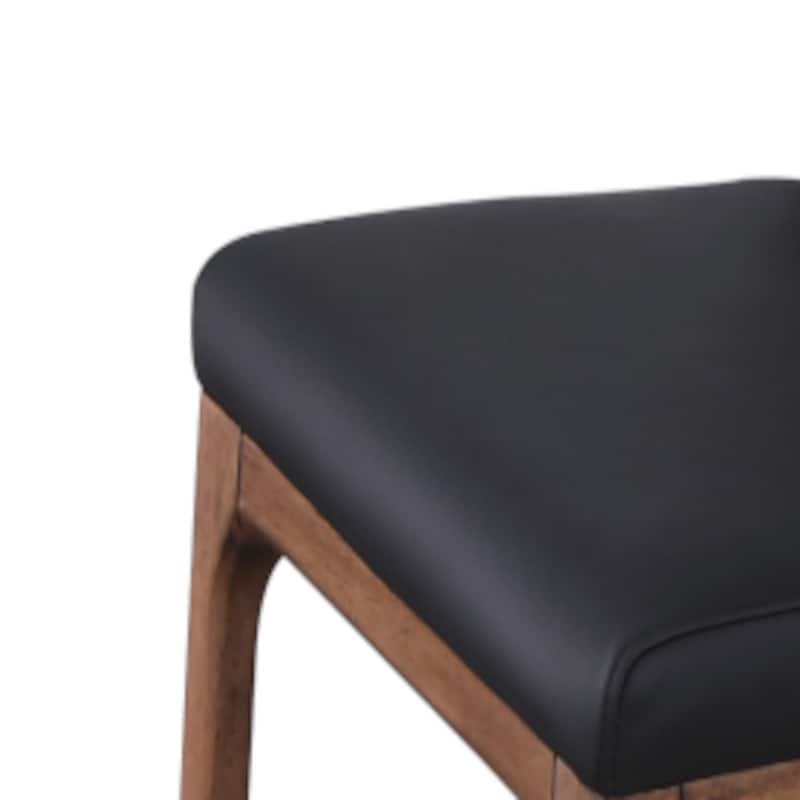 Somette Emerson Black Glass Dining Set with Black Contour Chairs