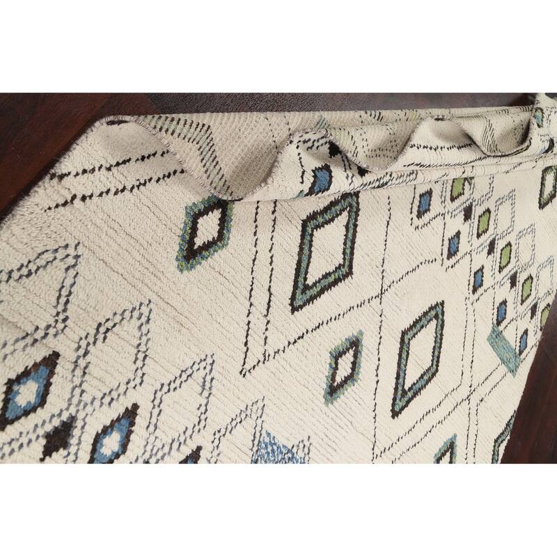 Modern Vegetable Dye Oriental Moroccan Berber Area Rug Wool Handmade - 5'9" x 9'3"