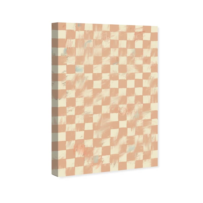Wynwood Studio Canvas Abstract Little Squares III Pink and Cream White Modern & Contemporary Wall Art Canvas Print