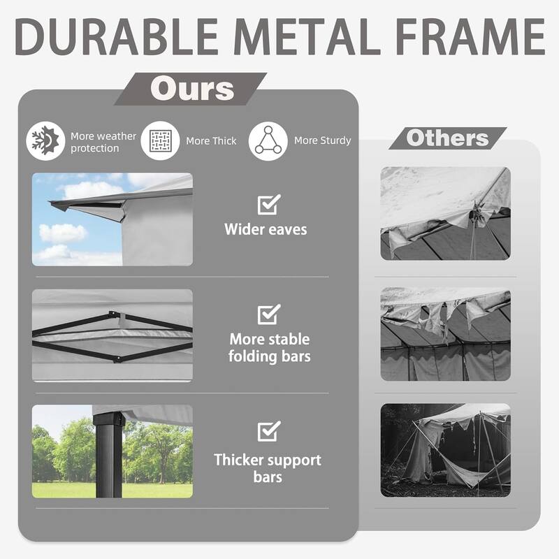 Bezseller 11' x 11' Pop -up Gazebo Tent with Mosquito Netting, Outoor Canopy Tent for Patio Garden Backyard Party