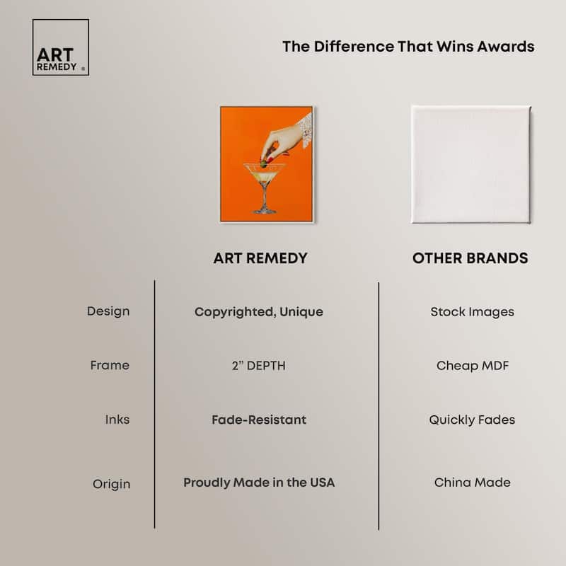 Orange Zest Martini Canvas by Art Remedy