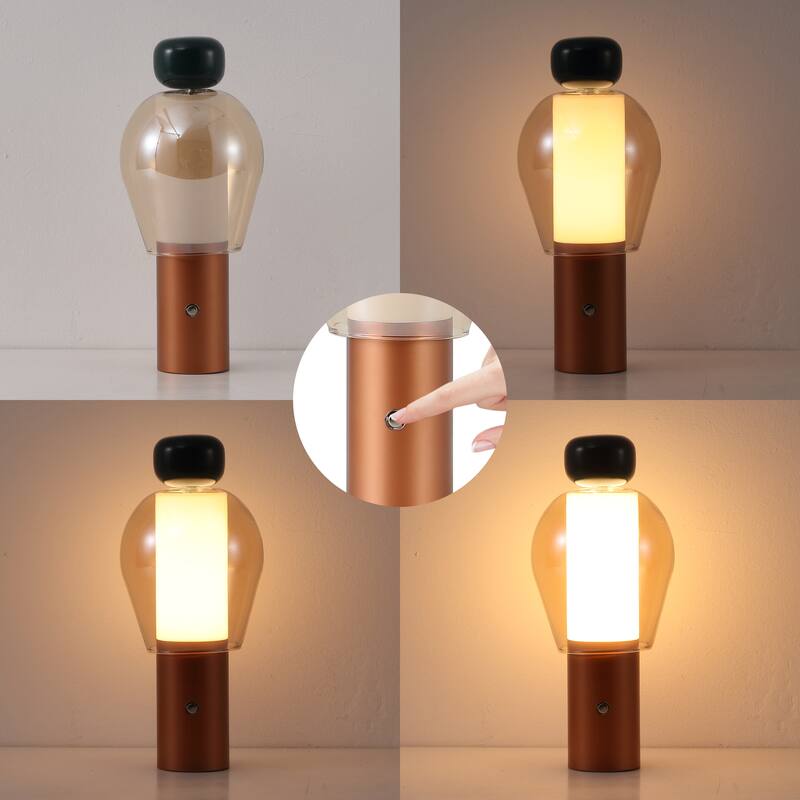 10.75" Candle-Style Rechargeable/Cordless Dimmable Integrated LED Table Lamp with Touch Sensor - 10.75
