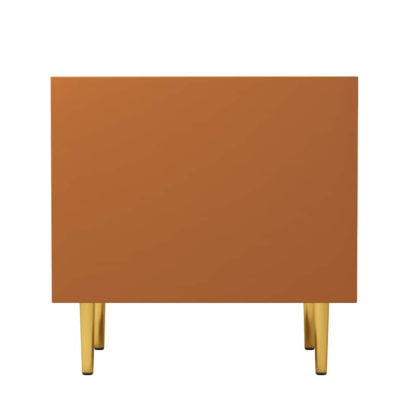 Modern Luxury 2-drawer Faux Leather Bedroom Nightstand