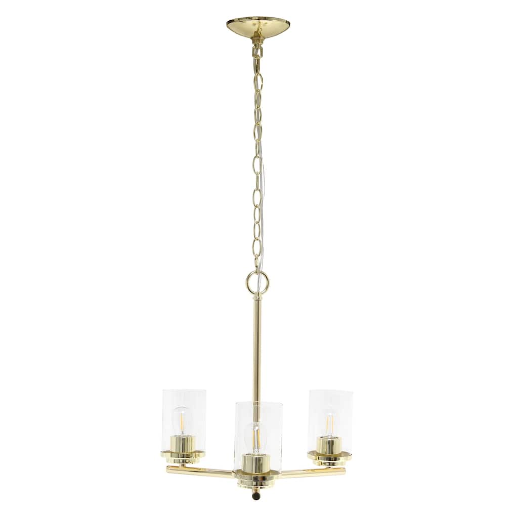 15" Industrial 3 Light Pendant Chandelier with Clear Glass Shade and Metal Frame for Modern Kitchen Island Lighting - 63