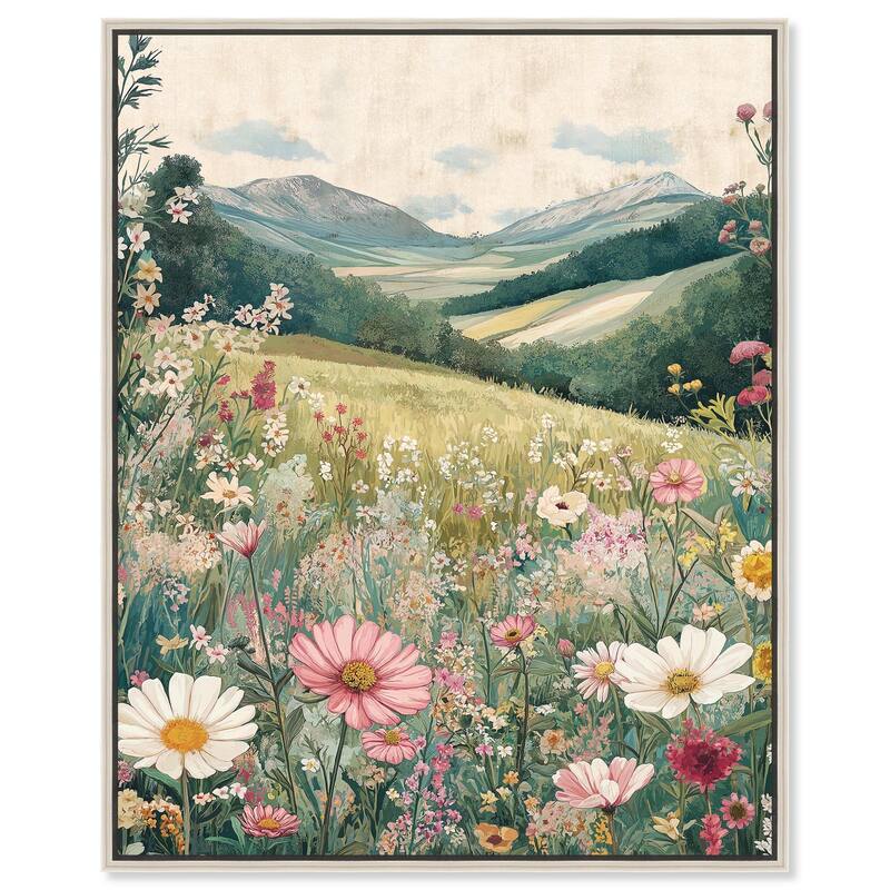 Floral Valley Vista Canvas by Art Remedy - Silver - 24" x 30"