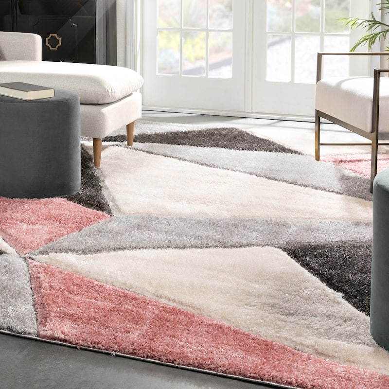 Well Woven San Francisco Venice Geometric Shag Area Rug
