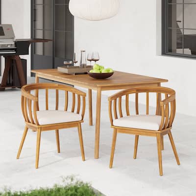 Christopher Knight Home-Rowan Outdoor Acacia Wood Dining Chair (Set of 2)