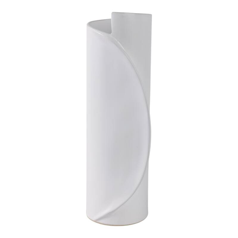 Ceramic Stoneware Vase Sculptural Curved Silhouette Modern Design