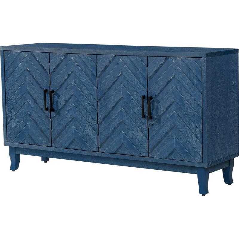 Buffet Cabinet with 4 Doors & Shelves, Farmhouse Sideboard Accent Buffet Cabinet Storage Cabinet for Dining Living Room,Entryway