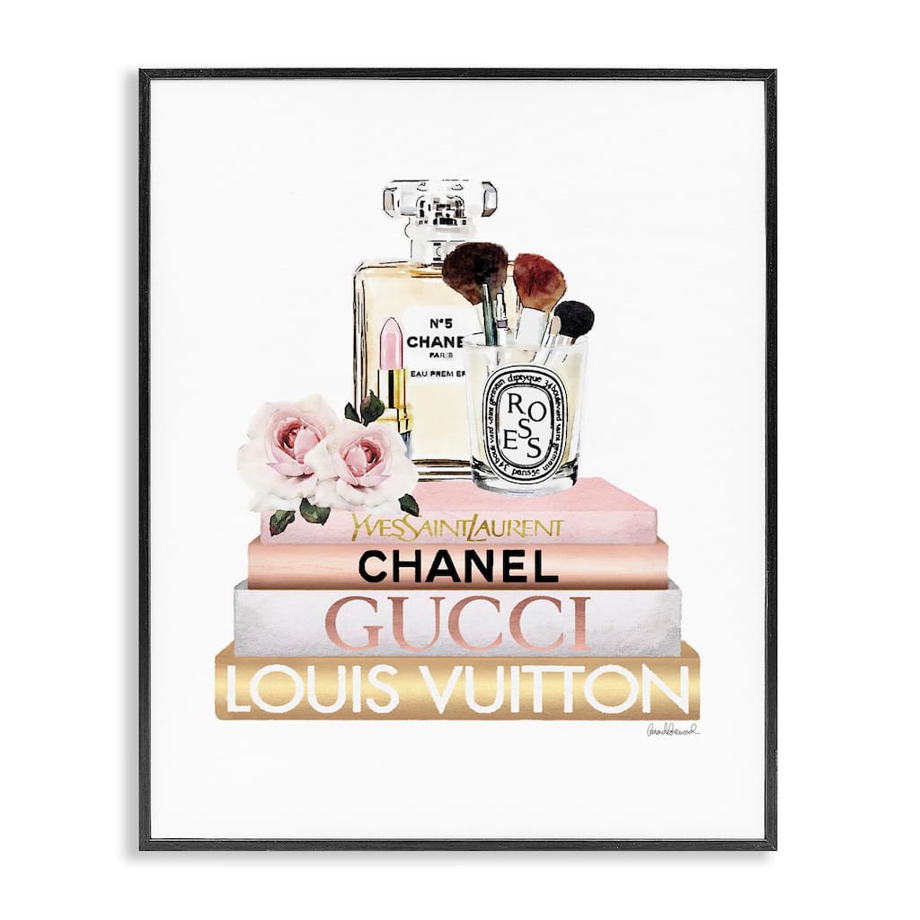 Stupell Fashion Essentials with Iconic Glam Brands Framed Wall Art - Pink