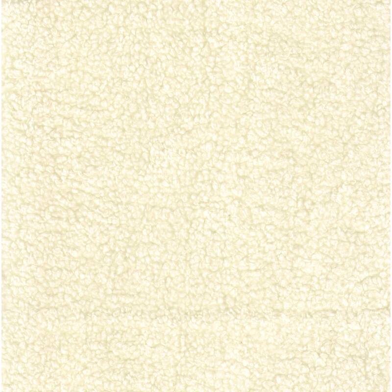 Round Upholstered top Ottoman on metal frame - Cream Faux Sheepskin