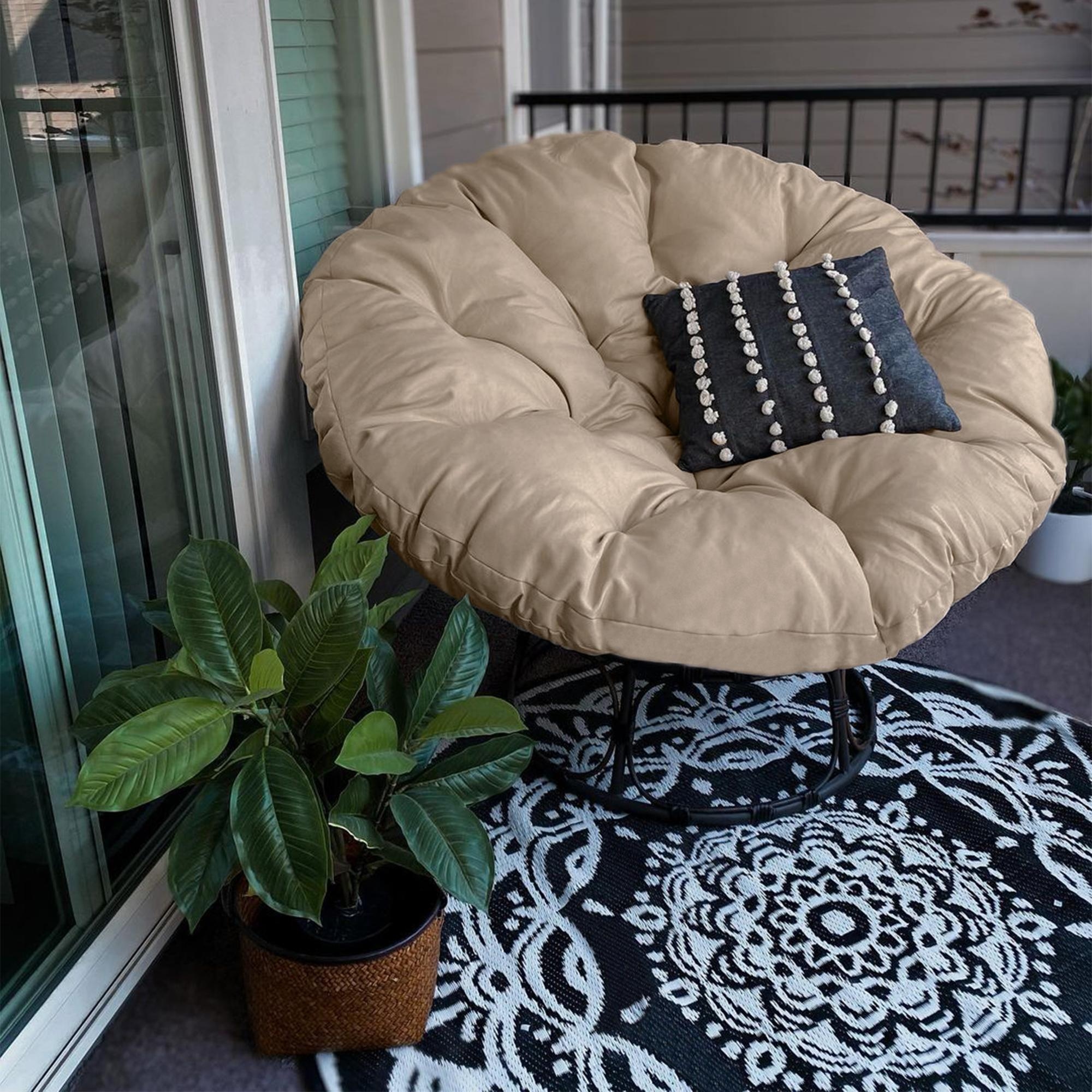Cushion Cover Papasan Chair BABOOM Papasan Chair Rattan Black
