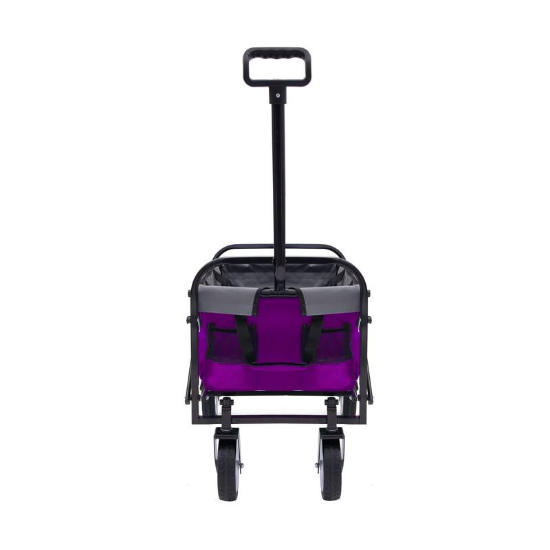 Foldable Wagon with Straps, Beach & Utility Cart, 225lb Capacity