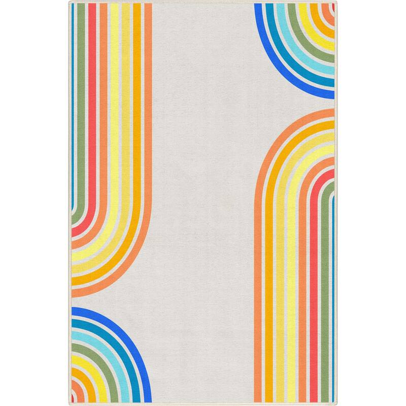 Well Woven Apollo Border Arch Modern Geometric Kids Flat-Weave Rug