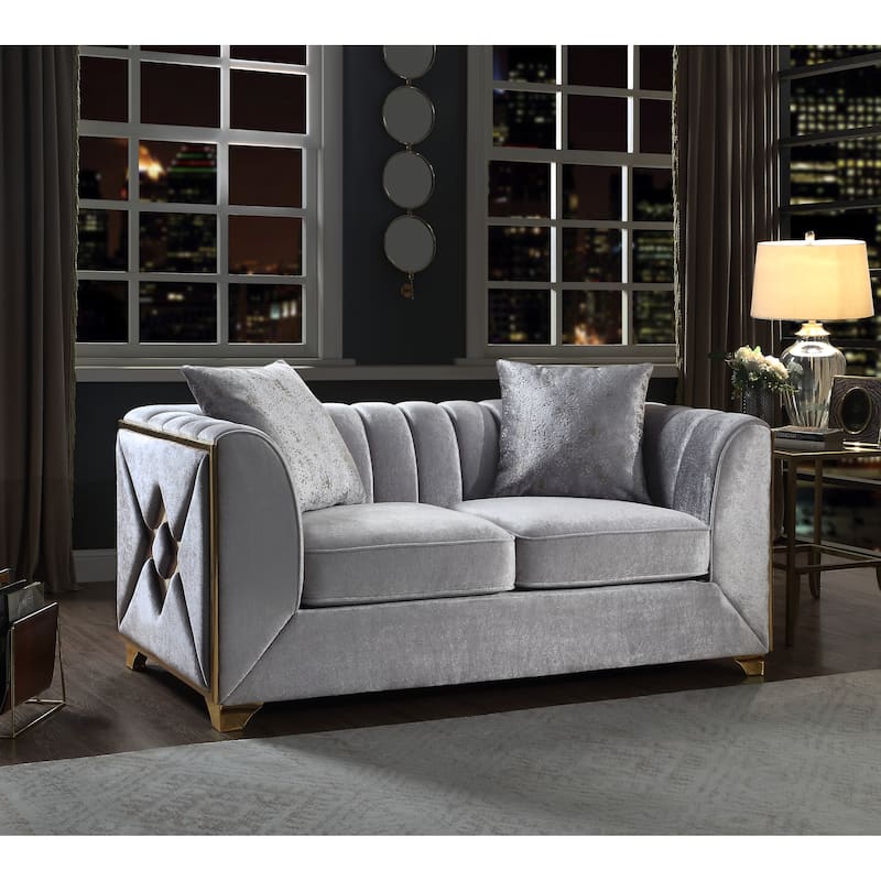 Modern Style Loveseat In Cream