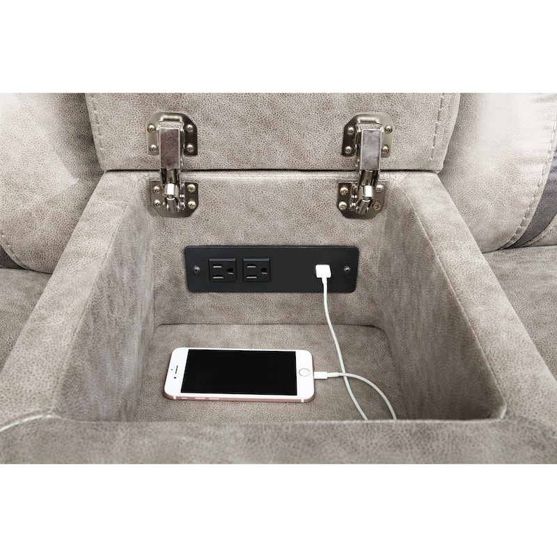 Brazelton Upholstered Glider Loveseat with Console