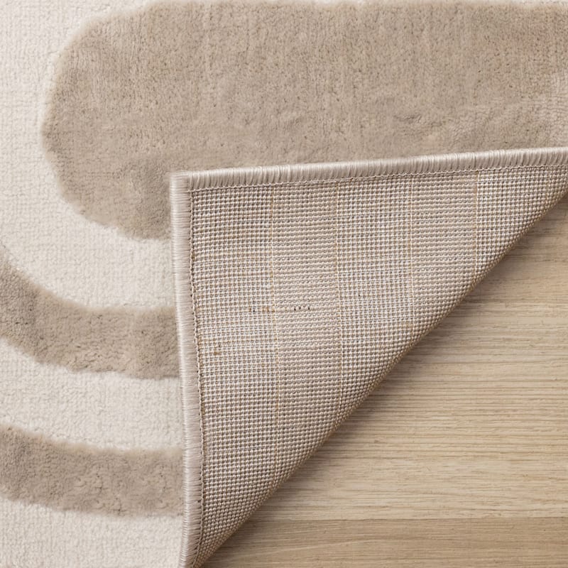 Neutral Cream Beige Arches Modern Area Rug, 5'3" x 7'7"
