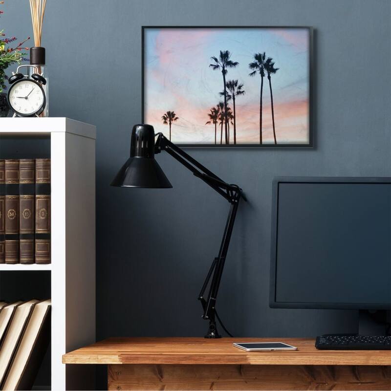 Stupell Sunset Sky with Palm Tree Silhouettes Framed Wall Art