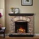 preview thumbnail 11 of 15, 36-inch Faux Stone Freestanding Electric Fireplace Tan