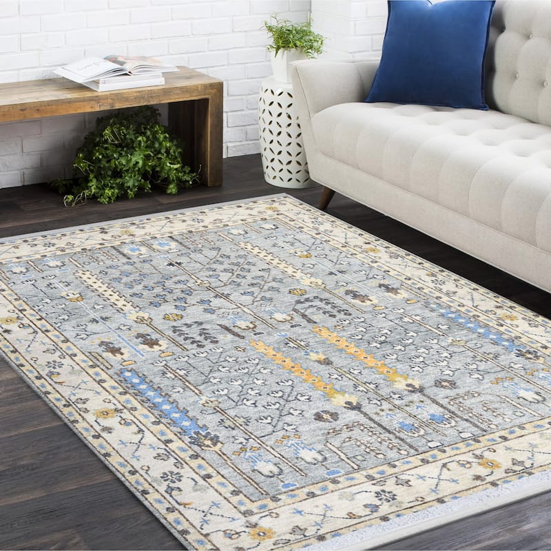 Overton Handmade Modern Contemporary Floral Area Rug