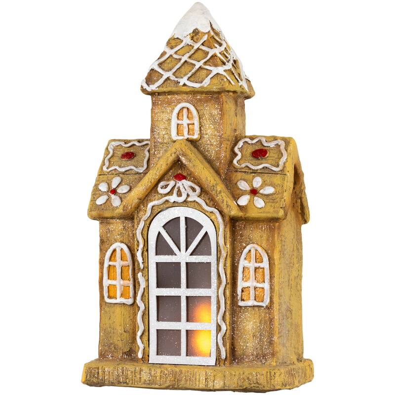 LED Lighted Gingerbread House with Icing Accents Christmas Decoration - 16"