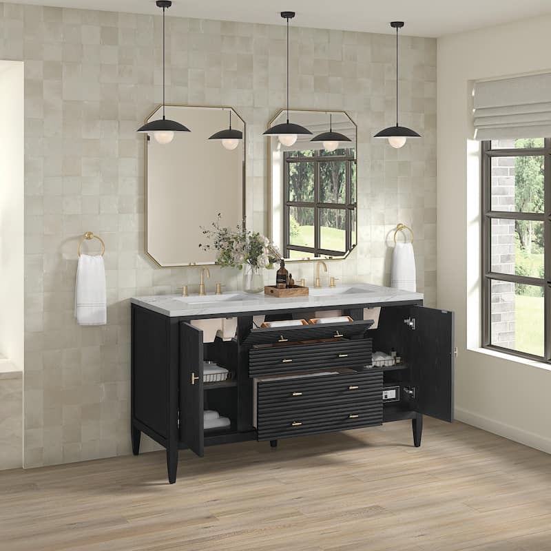 James Martin Vanities 485-V60D-3ENC Myrrin 60" Double Basin Wood