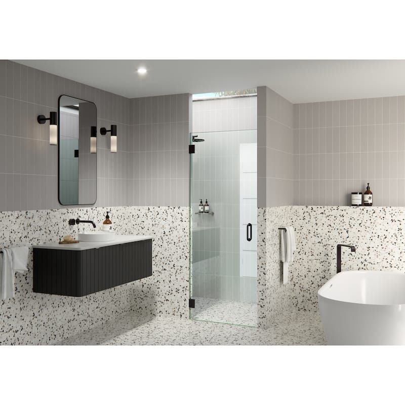 Albedo 28 in. W x 78 in. H Fully Frameless Hinged Shower Door - Width Adj 28.375 - 28.775