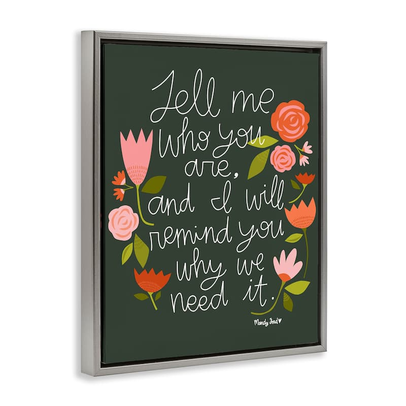 Stupell Inspiring Quote with Florals Framed Floater Canvas Wall Art Design By Mandy Ford Art + Illustration