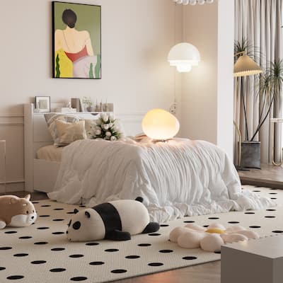 Timechee Twin Bed Frame with 3 Drawers And Hidden Storage Wood Frame
