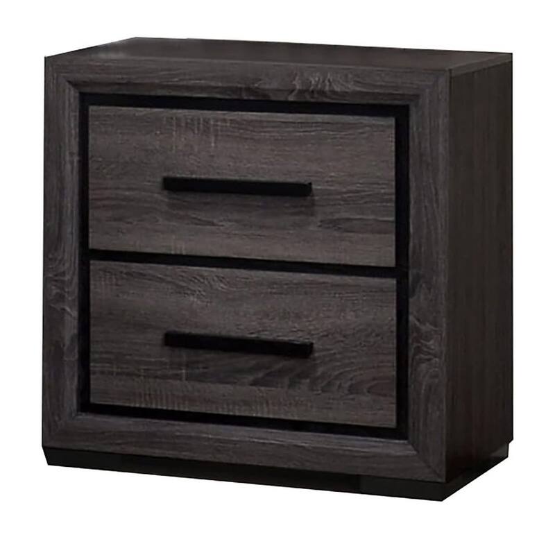 1pc Nightstand Bedside Table 2-Drawers Two-tone