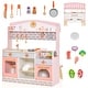 preview thumbnail 3 of 7, Double-Sided Kids Play Kitchen Set with Canopy and 2 Seats - 31" x 12" x 36" (L x W x H)