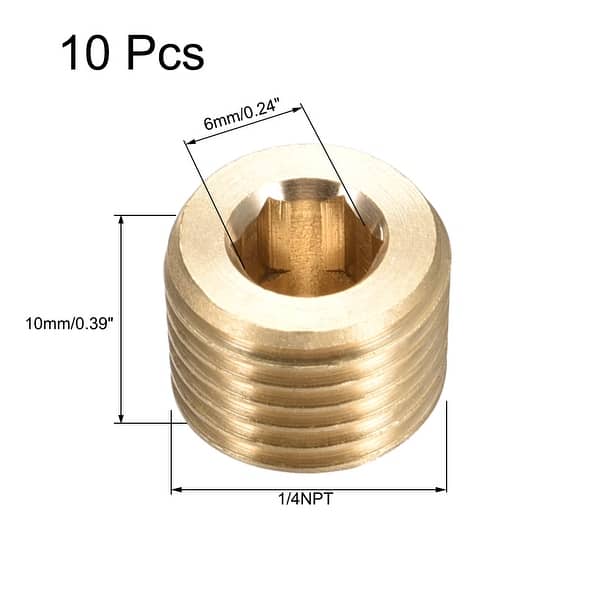 Brass Pipe Fitting - Hex Counter Sunk Plug Male Socket Drive ...