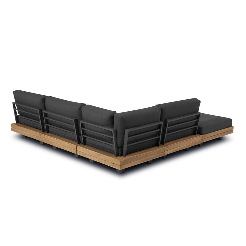 Poly & Bark Celenza 98" Outdoor/Patio Modular Corner Sectional Set with Coffee Table