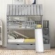 preview thumbnail 3 of 17, Twin Over Twin House Bunk Bed With Trundle And Slide,Storage Staircase