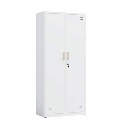High Storage Cabinet with 2 Doors and 4 Partitions for 5 Separate Storage Spaces