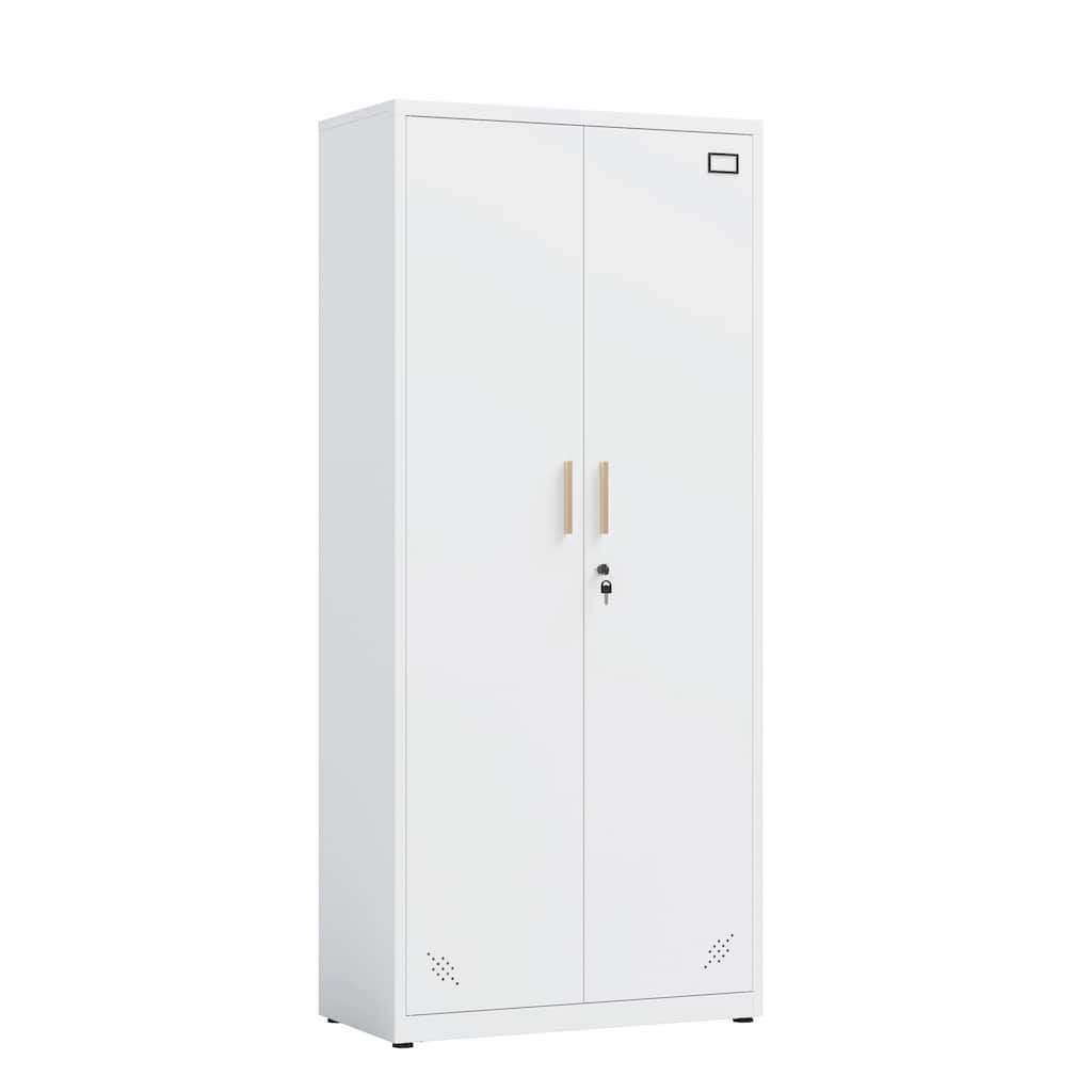 High Storage Cabinet with 2 Doors and 4 Partitions for 5 Separate Storage Spaces