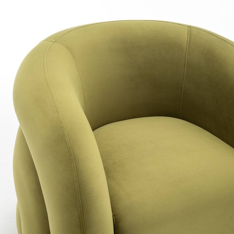 SEYNAR Modern Glam Velvet 360 Degree Swivel Accent Armchair with Tufted Back Set of 2