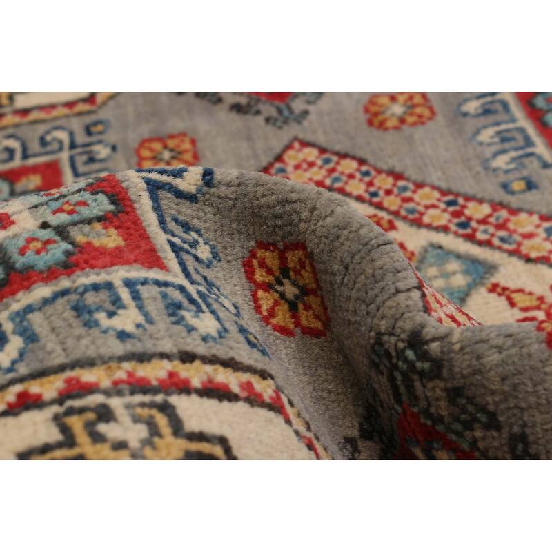 ECARPETGALLERY Hand-knotted Uzbek Ghazni Grey Wool Rug - 3'3 x 3'3