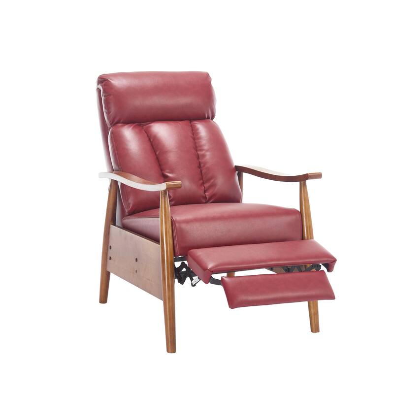 Modern 26.38" Upholstered Adjustable Chaise Lounge Chair with Wood Frame for Living Room