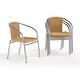 preview thumbnail 23 of 32, 4 Pack Aluminum and Rattan Commercial Indoor-Outdoor Restaurant Stack Chair