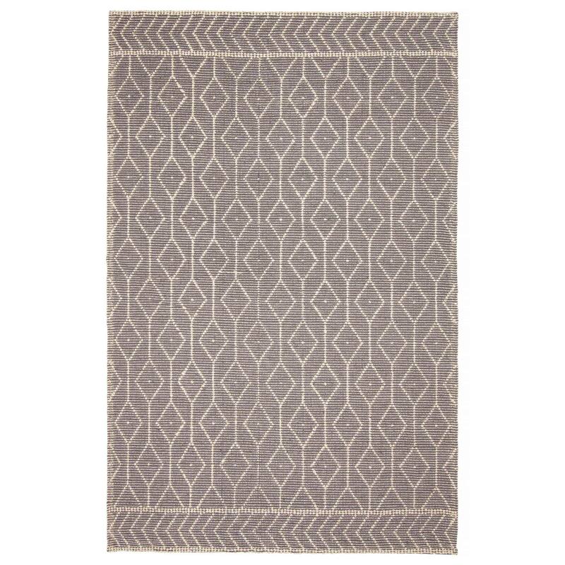 ECARPETGALLERY Braid weave Sienna Grey Wool Rug - 6'0 x 9'3 - Dark Grey - 6'0 x 9'3