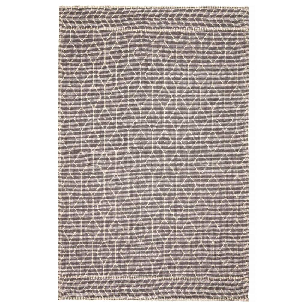 ECARPETGALLERY Braid weave Sienna Grey Wool Rug - 6'0 x 9'3