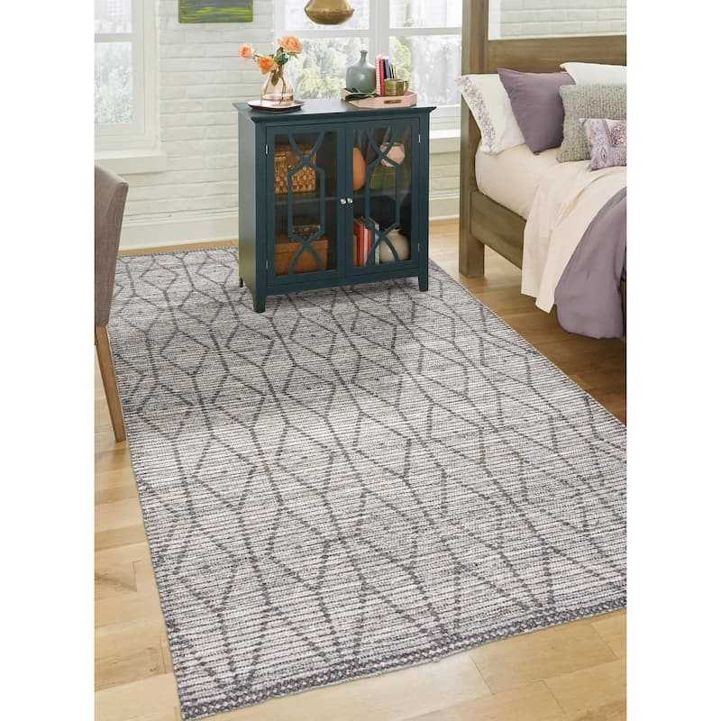 ECARPETGALLERY Braid weave Sienna Grey Wool Rug - 5'3 x 7'3