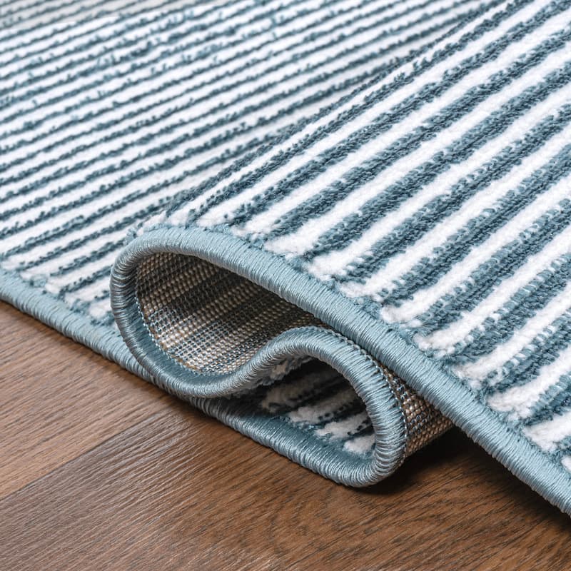 JONATHAN Y Athens Modern Minimalist Pinstripe High-Low Rug