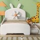 preview thumbnail 2 of 13, Playful Twin Size Daybed with Soft Upholstery and Trundle, Cartoon Ears Headboard, Durable Wood Frame