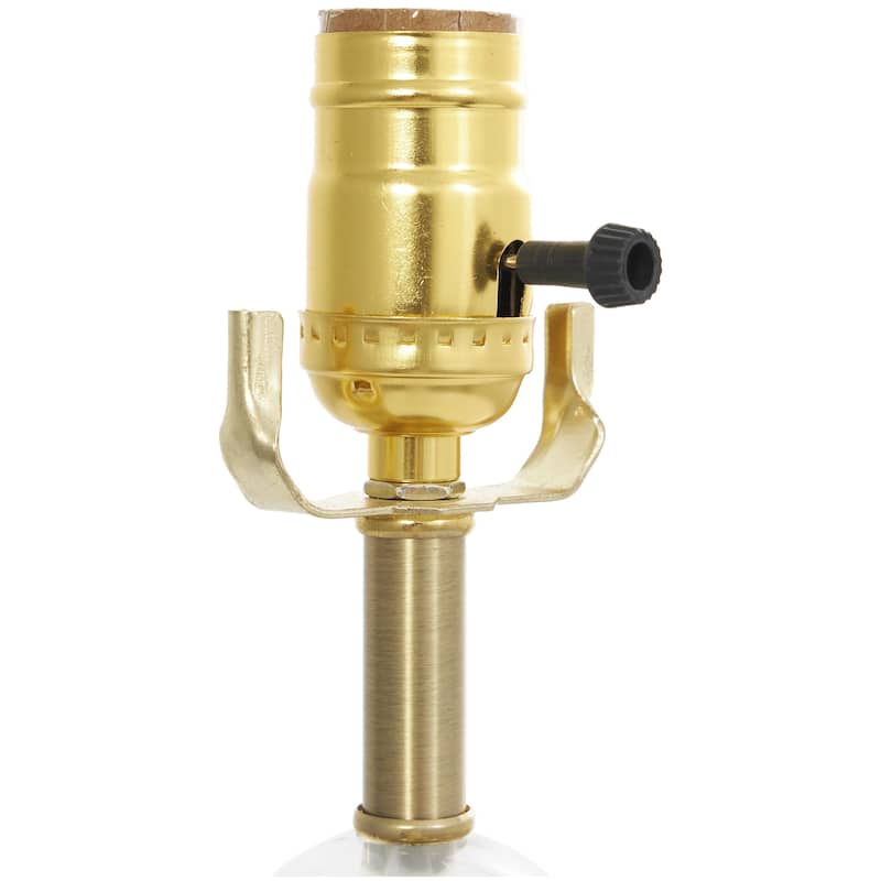 Metal Inverted Cone Shaped Room Accent Lamp with Glass Ball Accent and Square Base - Gold - Roche River Decor